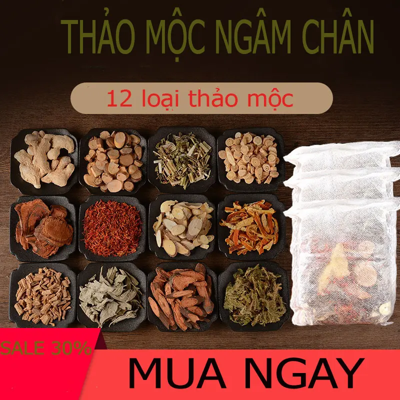 Mười hai hương vị túi thảo mộc ngâm chân túi chườm lá ngâm chân