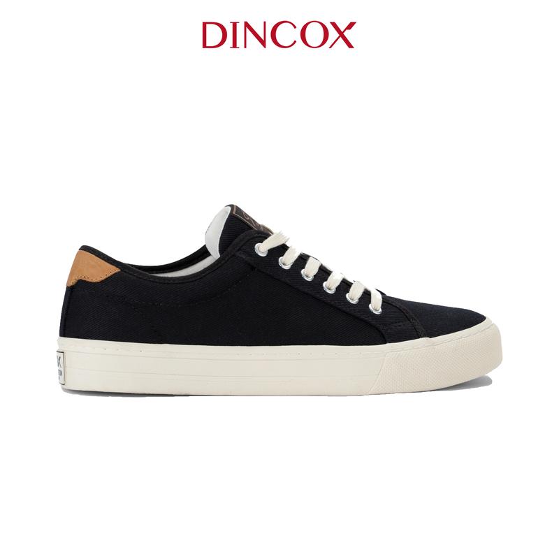 Giày Sneaker Đế Bằng - Vải Canvas Nam Nữ E12 Black Dincox Shoes