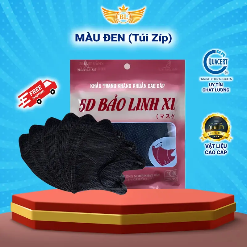 Thùng 100 chiếc khẩu trang 5D người lớn Bảo Linh XL chính hãng cao cấp dày dặn chống vi khuẩn, chống bụi mịn, chống tia UV. Nam Kiềng 2