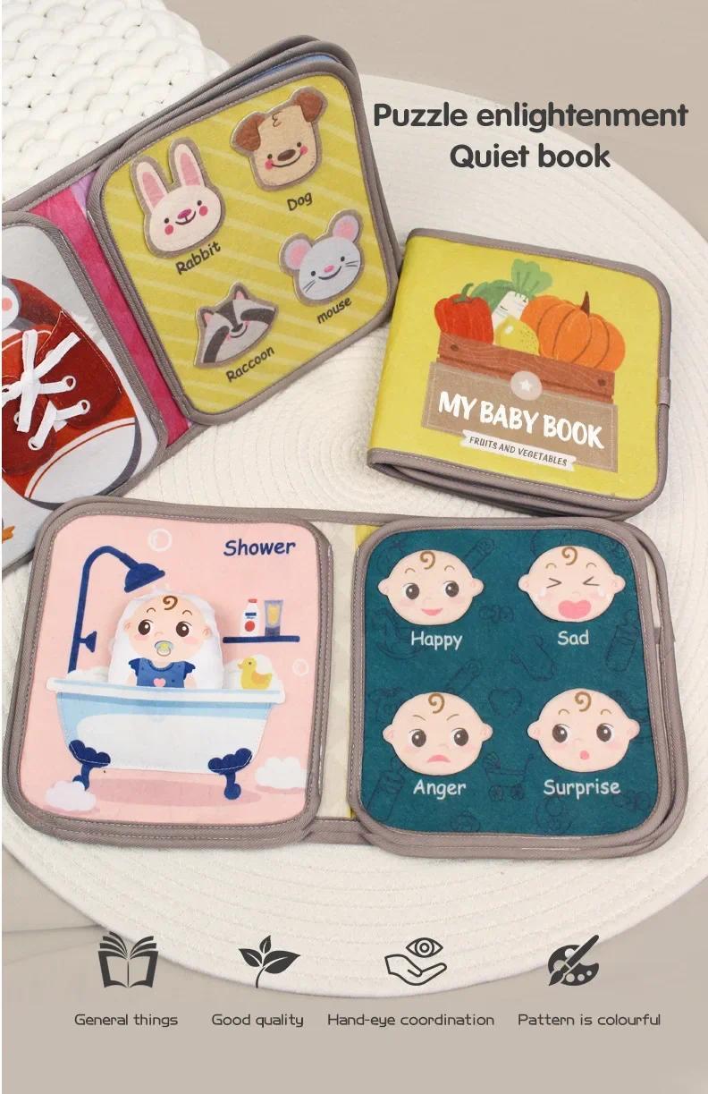 Product Introduction of Multi-functional Montessori Busy Book for Baby Early Education with Puzzle Toy and Animal Cognitive Fabric Book 1