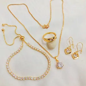 set perhiasan serut mata titanium anti luntur Perempuan Anting Cincin Kalung Anting Cincin Kulit