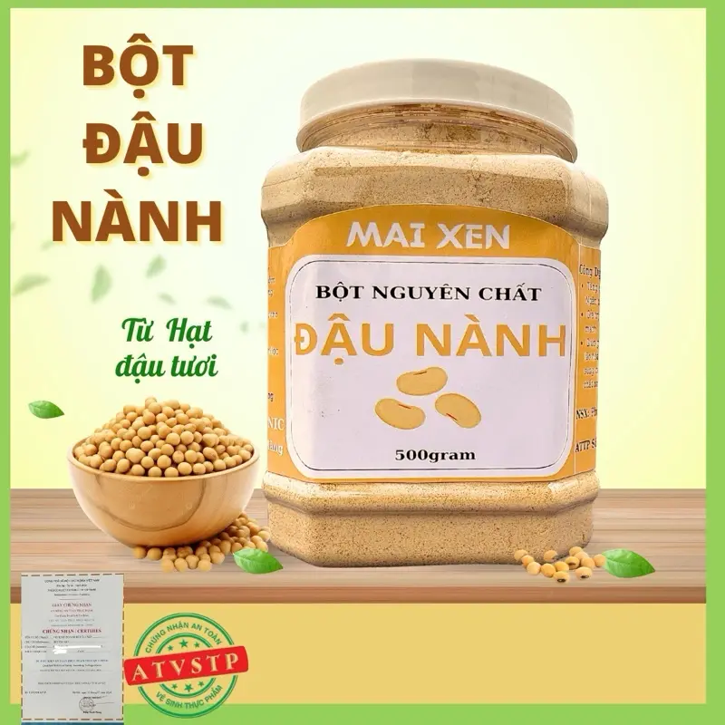 Bột Đậu Nành nguyên chất [500gr/1 hộp] dKhong chua Đường