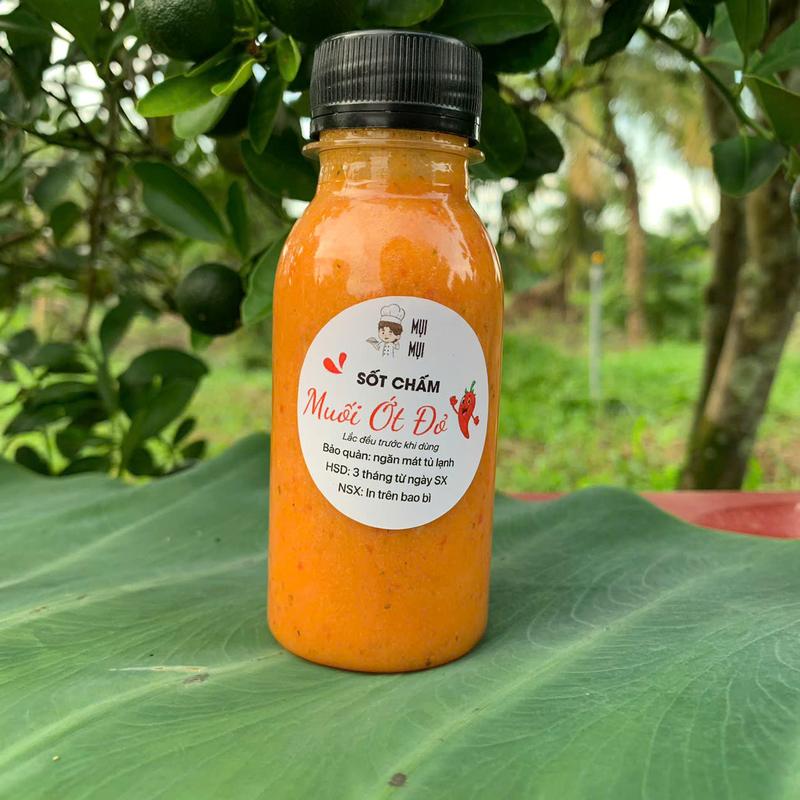 sốt chấm hải sản, đồ nướng, thịt luột  - muối ớt đỏ - 160g/chai - Nước Sốt Gia Vị Chua sotthai  tron