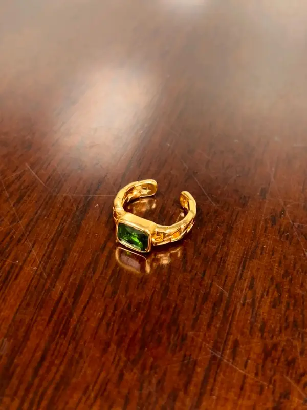 Women's Elegant Colorful Square Zirconia Decorated Cuff Ring, Exquisite Trendy Ring, Fashionable Jewelry for Women As Gift 6