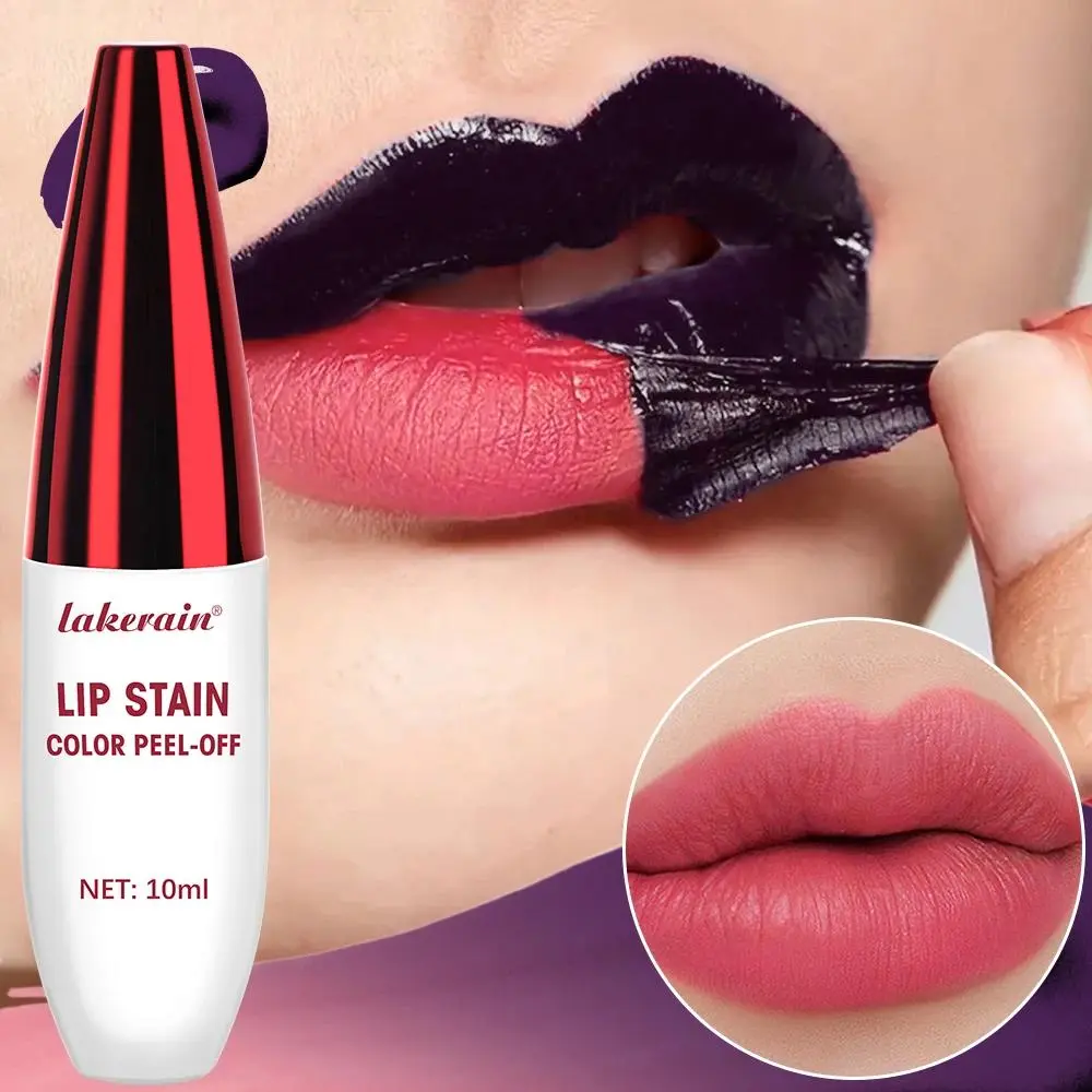 Peel Off Rose Pink Lip Gloss Matte Outline Contour Tattoo wonderskin Lip Stain Waterproof Transfer Resistant Tear Off Natural Lip Tint Lipstick Makeup Cosmetic Glossy Smooth