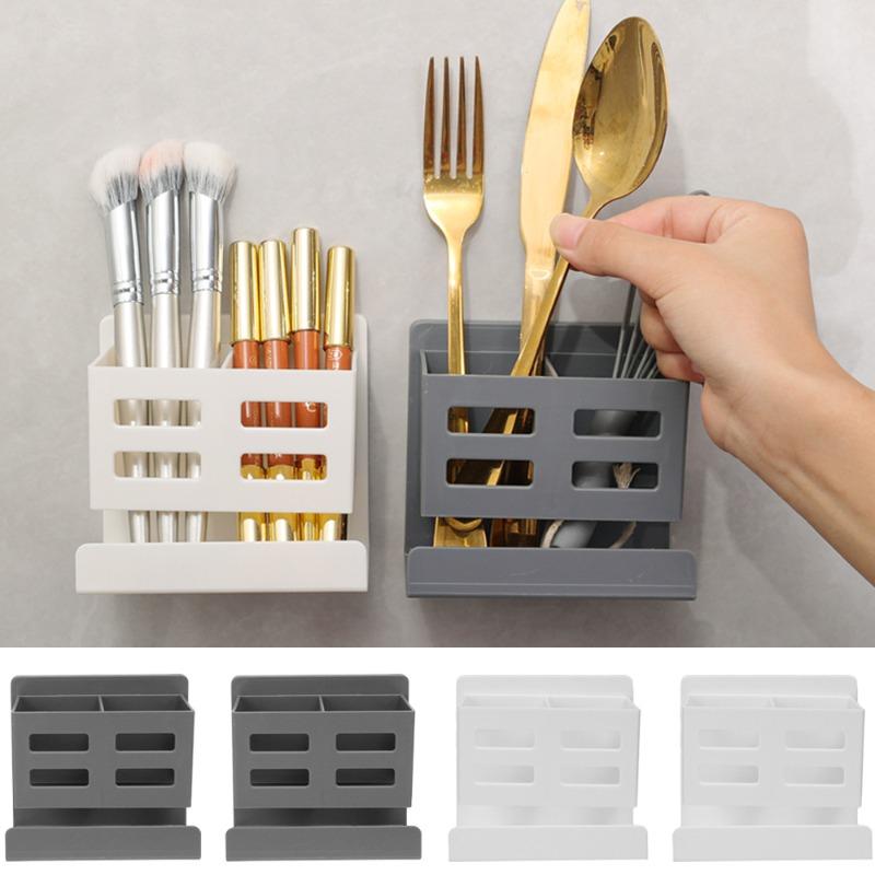 Product Introduction of Wall Mounted No-punching Storage Racks Household Bathroom Sundries Sorting Box Self Adhesive Plastic Kitchen Organizers Supplies 13