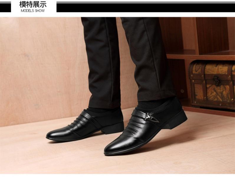 Product Introduction of Giày Nam, Hợp Xu hướng Thanh Niên, Trang Phục Trang Trọng Thường Ngày Công Sở, Làm Bằng Da, Phong Cách Hàn Quốc, Dễ Phối Đồ Anh, Mũi Nhọn, Thoáng Khí, Đế Mềm, Thời Trang 5