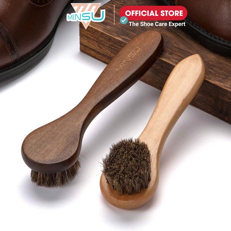 Bàn Chải Đánh Giày Lông Ngựa Đầu Tròn MINSU M2411 Dùng Để Lấy Xi, Sáp, Kem Vệ sinh Giày Da & Đồ Da Đánh Kẽ Chi Tiết Nhỏ