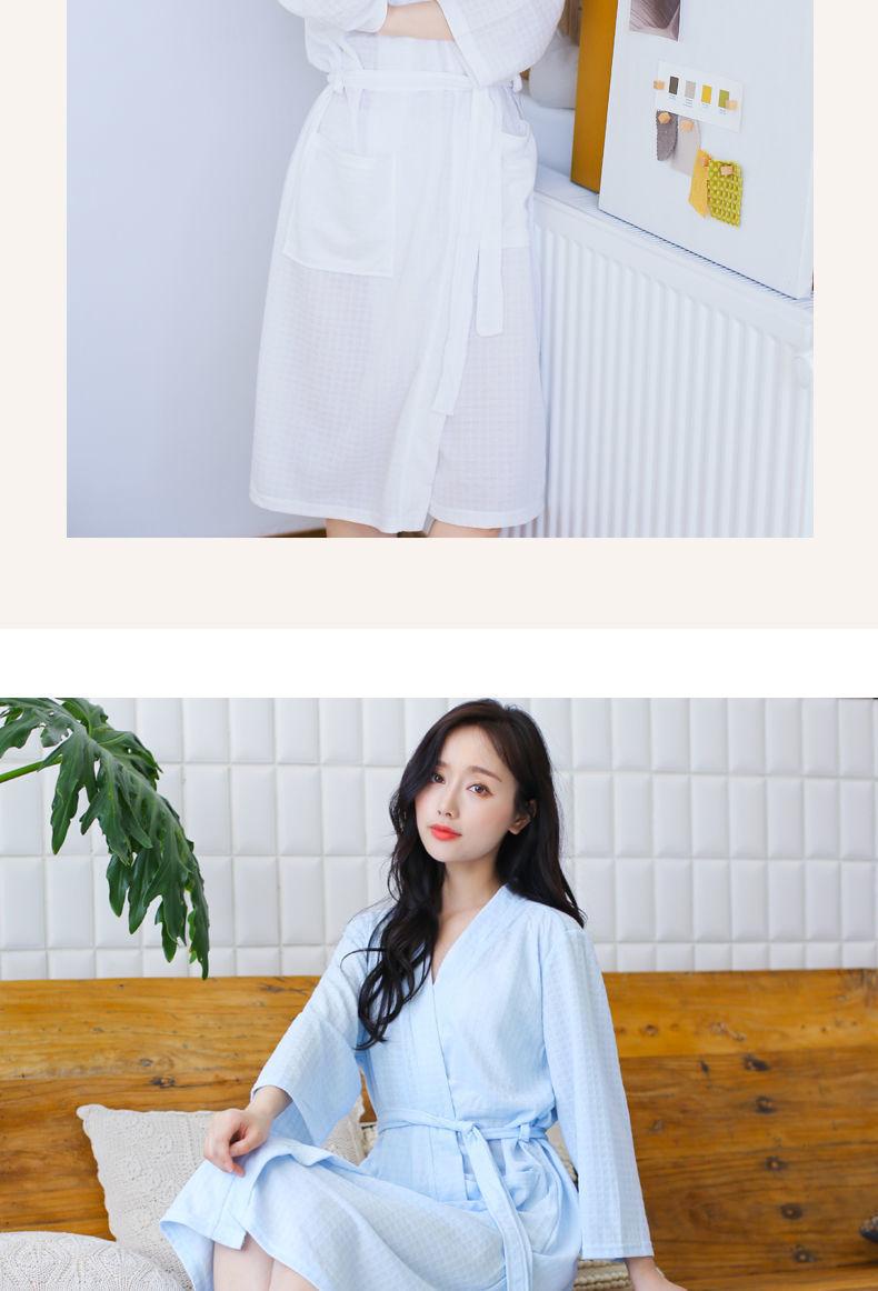 Product Introduction of [HTK 1189 People] Nightgown Women's Summer Thin Bathrobe Water-Absorbing Quick-Drying Couple Bathrobe Men's 100.00kg Mid-Length Plump Girls Pajamas plus Size 16