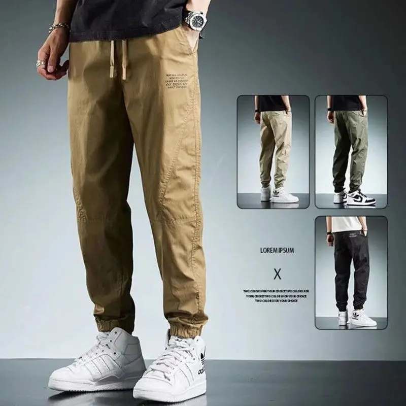 [1154 Favorites] Clearance Summer Thin Jogger Casual Pants for Men 100kg Ice Silk Loose Trendy Harem Sports Pants Cargo Pants