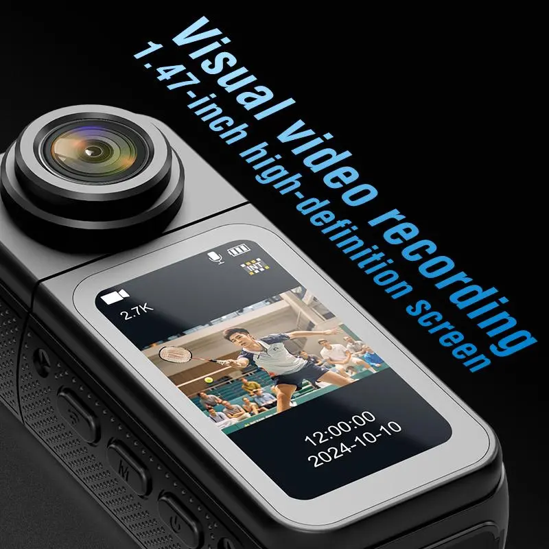 Portable Sports Camera, 1 Count 2.7K Outdoor Wearable Action Camera with 180° Rotation Lens & 1.45'' Color Display, Camera for Outdoor Cycling 8