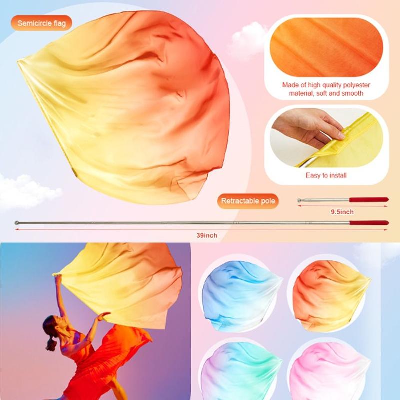 Product Introduction of New with Telescopic Sticks Belly Dance Accessories Props Multicolor Scalable Rods Colorful Scarves Flag Dance Party Lightweight Dance Props 16