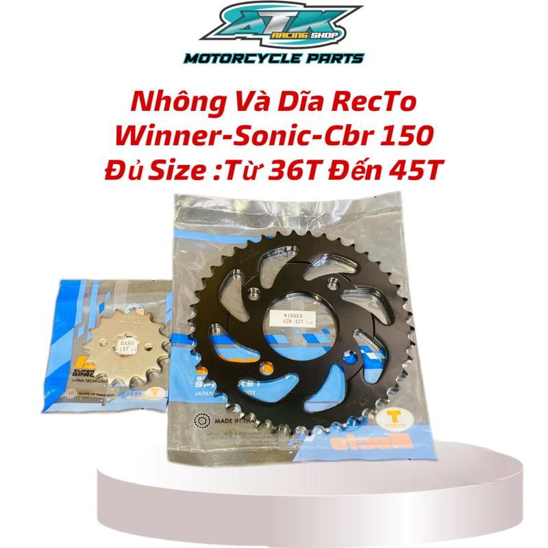 Nhông và dĩa Recto xe WINNER 150/WINNER X/SONIC 150/CBR 150 VERZA 36T-46T Phụ Tùng