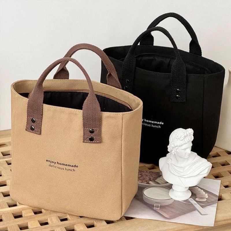 Product Introduction of Canvas Tote Bag, For Women, Solid Color, Large Capacity, Suitable For Travel, Casual Style 9