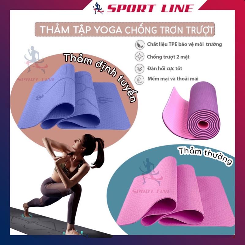 Thảm Tập Yoga Thể Dục Tại Nhà Rộng 80cm TOPBODY Định Tuyến TPE Cao Cấp 2 Lớp…