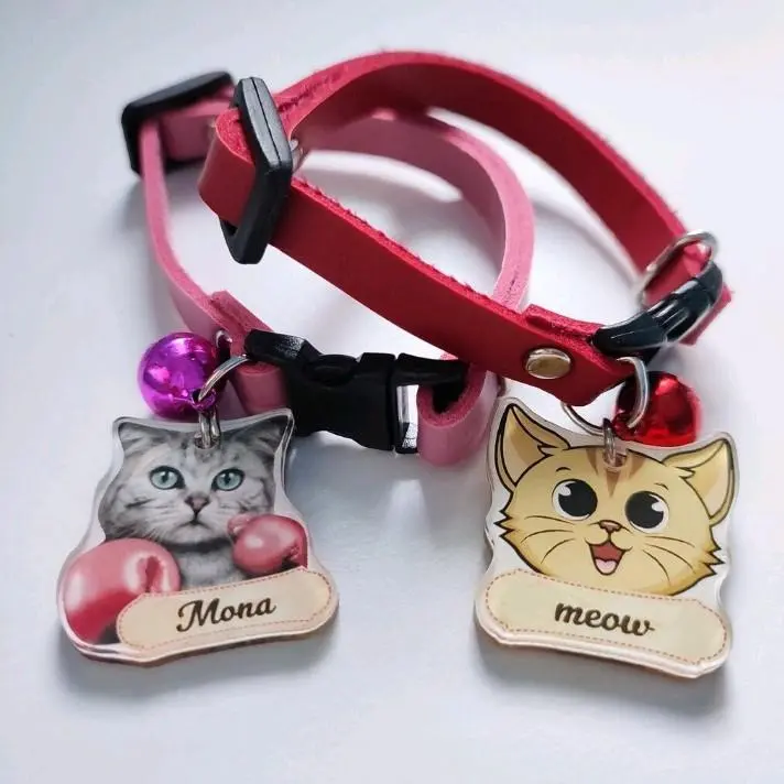 KALUNG KUCING CUSTOM NAMA DAN GAMBAR COCOK UNTUK DI PAKAI DI BINATANG KESAYANGAN ANDA DI RUMAH BISA CUSTOM