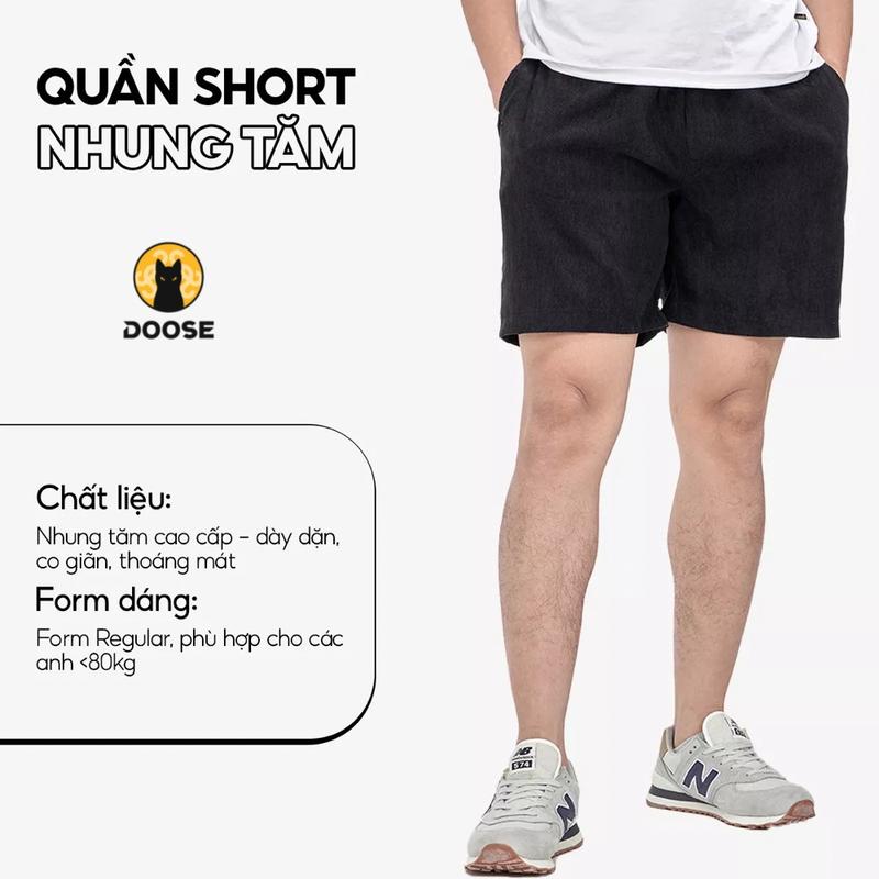 Quần Short Đùi Nhung Tăm Nam Nữ DOOSE Style Unisex Ulzzang HQ - Đủ Màu 5