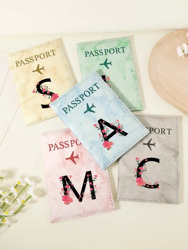 Fashionable Letter Pattern Passport Case, Multi-functional Passport Holder, Simple and Minimalist Passport Holder, Suitable for Storing ID Cards When Going Out 4