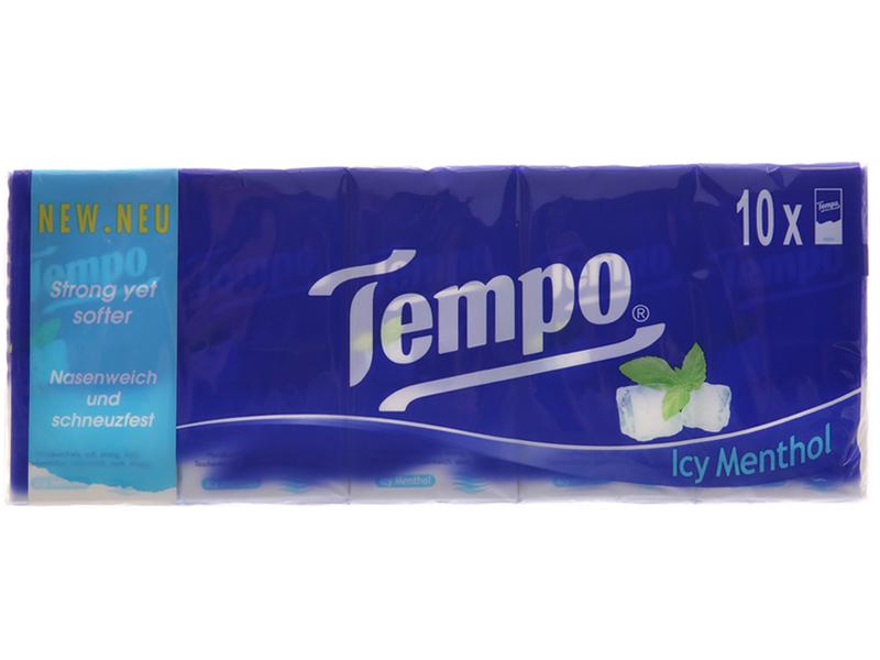 Khăn Giấy bỏ túi Tempo Icy Menthol 1 cây 10 gói