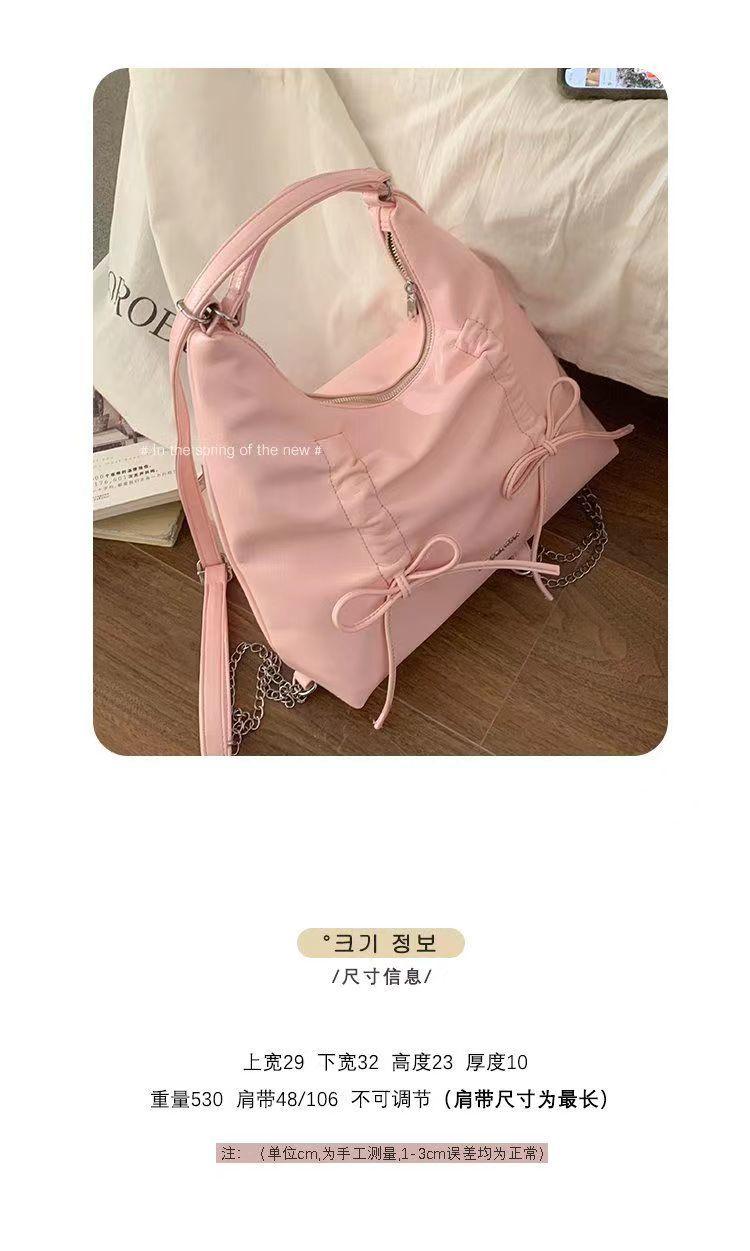 Product Introduction of Pleated Bowknot Backpack for Women 2024 New Trendy Fashion Sweet Tote Bag Casual Large Capacity Bag 5