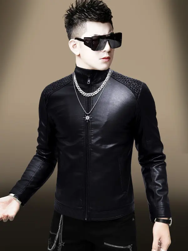 Áo Da Nam Hoàng Gia Cao Cấp  Chất Da Xịn Dày Dặn Chuẩn Phom BODY Siêu Đẹp - Dài Tay - Menswear 0