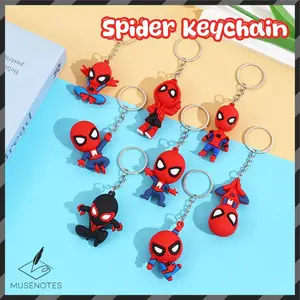 Gantungan Kunci Spider Man Cute 3D Keychain Spiderman Aksesoris Kunci Tas PVC Koleksi A-GK074