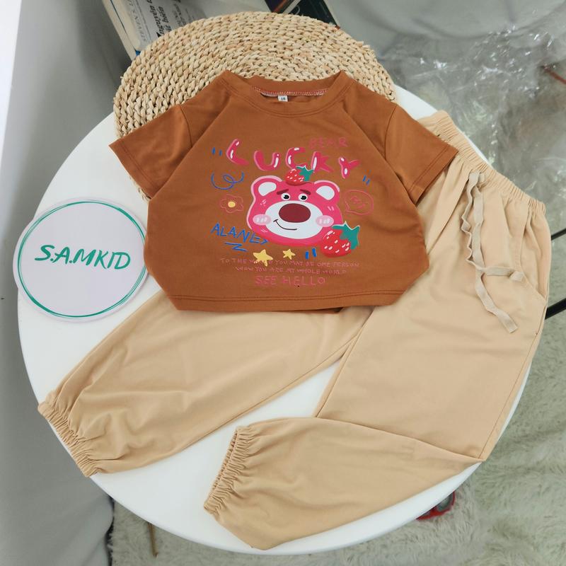 8-40kg Đồ bộ bé gái Sam kids quần ống bo áo thun cotton cho bé mát mẻ mùa hè , quần áo bé gái dễ thương, quần áo trẻ em hót 1