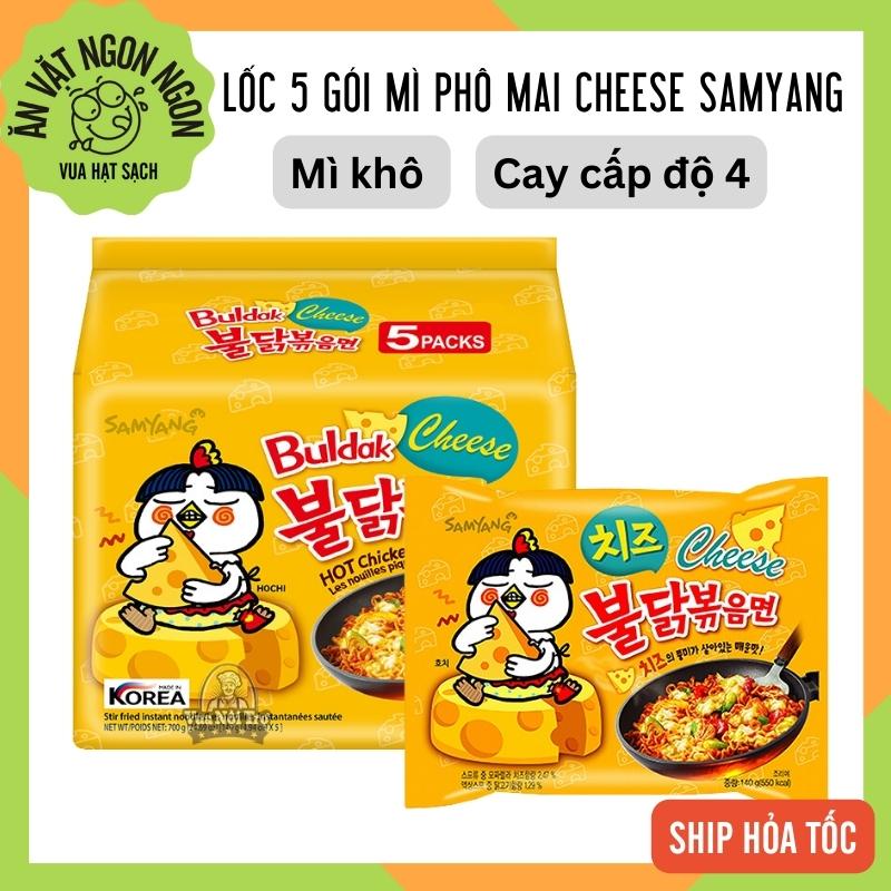  Lốc 5 gói mì khô gà cay phô mai Samyang Cheese Hàn Quốc 140g 