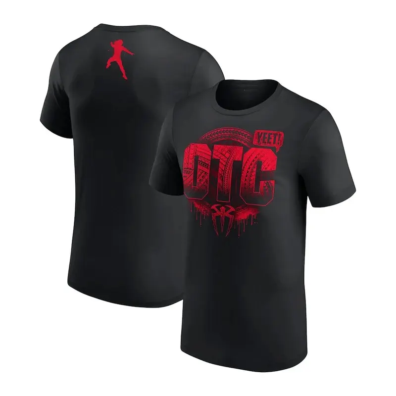 2024 Men's WWE Roman Reigns OTC Yeet Cotton T-Shirt Youth Child Wrestling Fans Must Have Unisex Tee Clothes Menswear Top Menswear Top Lingerie Streetwear
