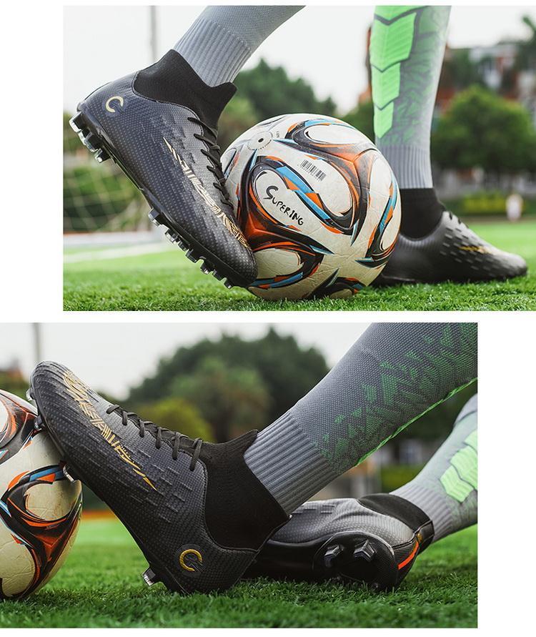 Product Introduction of Men's High Top Soccer Shoes Ronaldo Messi Assassin Long Spike Boots 7 Children's Students Teenagers Men's AG Broken Spike Training Shoes 10