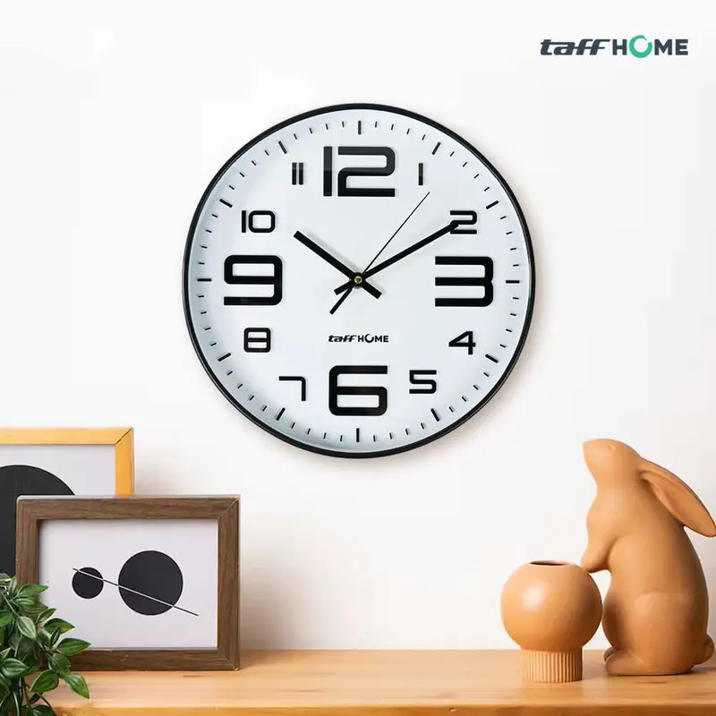 Jam Dinding Bulat Keren  Quartz Creative Design Modern Tipe Baterai 1x AA Taffhome 2