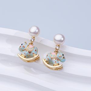 ต่างหูมุกธรรมชาติ สำหรับผู้หญิง เซ็ตเร็ว รวย เข็มเงิน S925 เคลือบ การ์ตูนน่ารัก ระดับไฮเอนด์ สไตล์ดาราอินเทอร์เน็ต