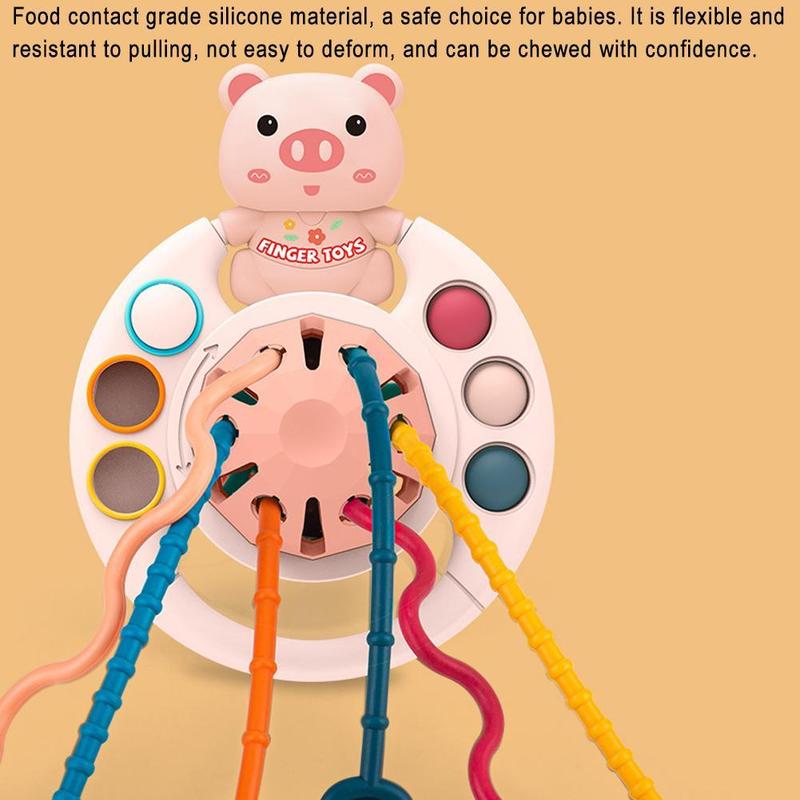Product Introduction of Montessori Pull String Sensory Toys Kids Bαby 6 12 Teething Months Training Silicone Early A8W7 26