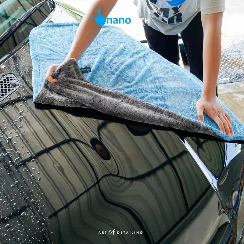 700 GSM | 90cm X 70cm | DUAL SIDE TWISTED DRYING TOWEL - nanoTECH PROTECTION - HANDUK LAP PENGERING MOBIL MOTOR Air Car Kendaraan 1