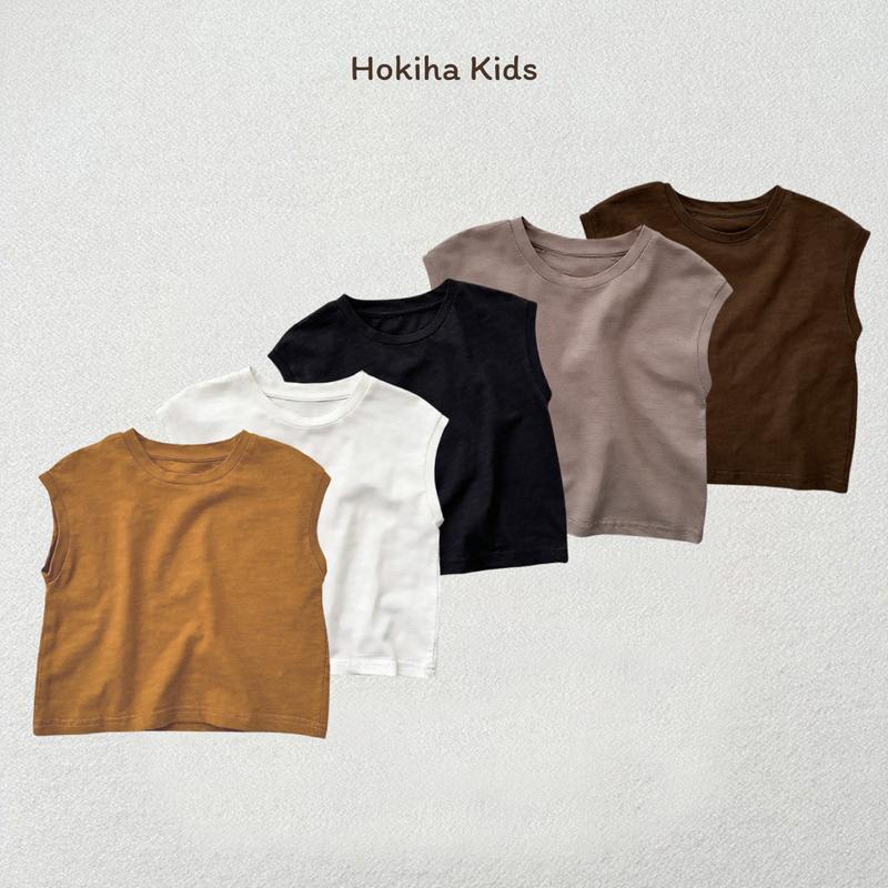 [ Hokiha Kids ] TE574- Áo thun ba lỗ trơn, áo tay hến cho bé trai bé gái vải cotton mềm mại, thoáng mát size 8-17kg