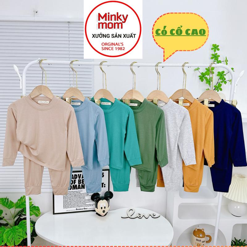   8kg TỚI 40kg  MINKY VIỆT NAM LDD63 Bộ có CỔ CAO Quần Áo Dài Tay Thun Lạnh THU ĐÔNG cho Trẻ Em Bé Trai Bé Gái Dễ Thương vải mềm mịn thoáng mát CO GIẢN 4 CHIỀU THẤM HÚT TỐT Cho Bé 
