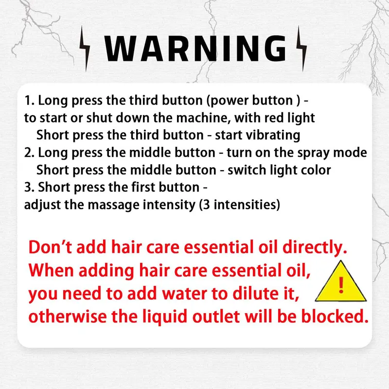 Electric Head Massager, 1 Count Rechargeable Hair Scalp Massage Comb, Spray Vibration Massage Brush, Hair Care & Massage Tool for Women & Men 2