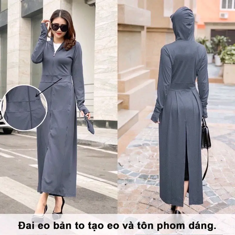 Áo Chống Nắng Dài- Choàng Toàn Thân 2 Lớp Dày Dặn Lưới Tản Nhiệt Thoáng mát Sport