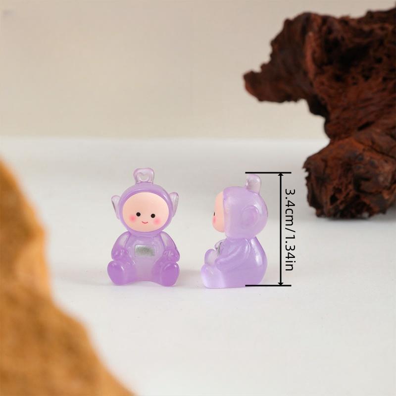 Product Introduction of Random Color Cute Cartoon Design Miniature Ornament, 10/30pcs Luminous Miniature Ornament, DIY Decoration Accessories for Home & Garden & Car 1