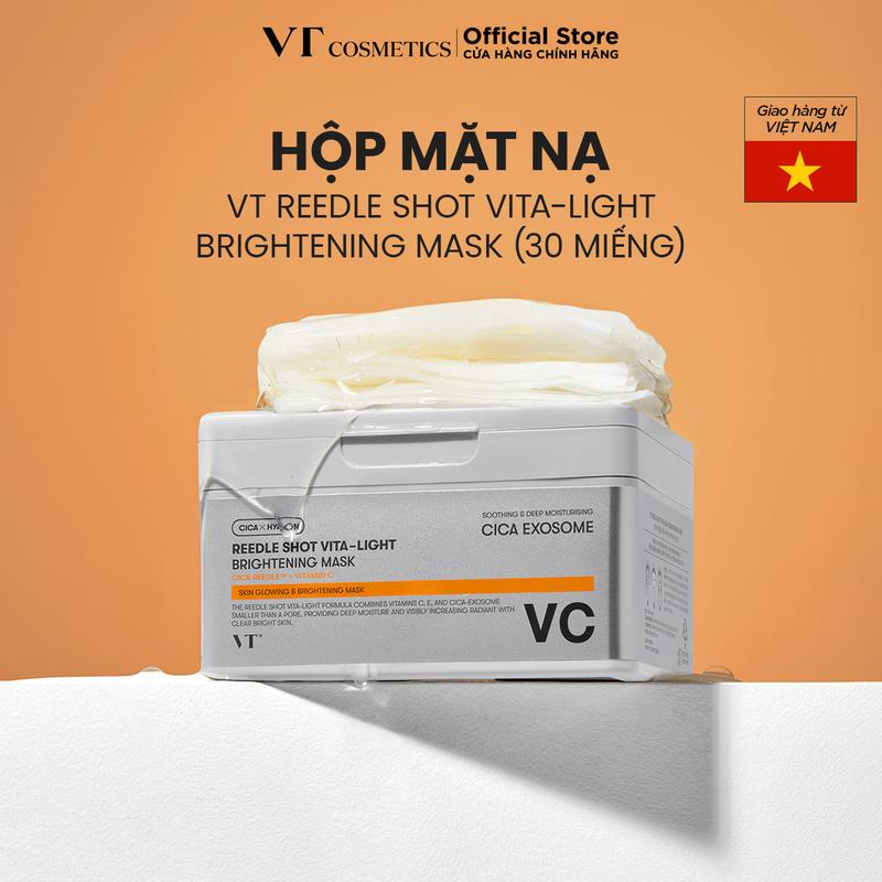 VT Cosmetics Hộp mặt nạ dưỡng sáng da VT REEDLE SHOT VITA-LIGHT BRIGHTENING MASK 30 miếng