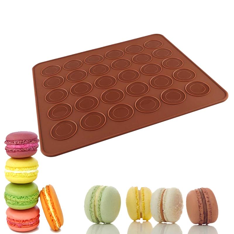 Product Introduction of 30 Cavity Silicone Pastry Cake Macaron Macaroon Oven Baking Mould Sheet Mat 65