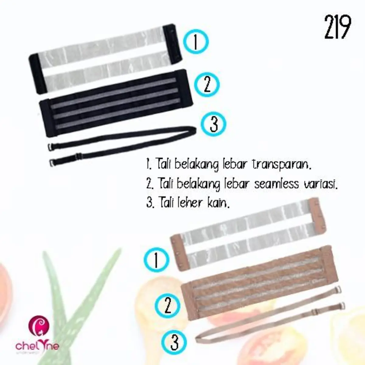 Chelyne Tali Bra Tambahan (Invisible Bra Strap) Untuk Party Bra 221 dan 219