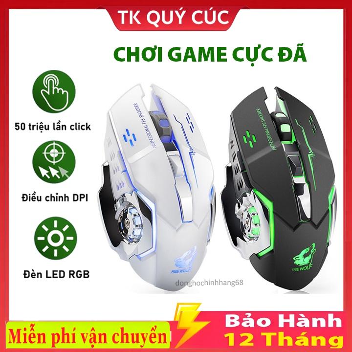  Chuột Gaming Không Dây T28 Dành Cho Game Thủ Click Không Gây Tiếng Ồn Có Đèn LED Chơi Game. 