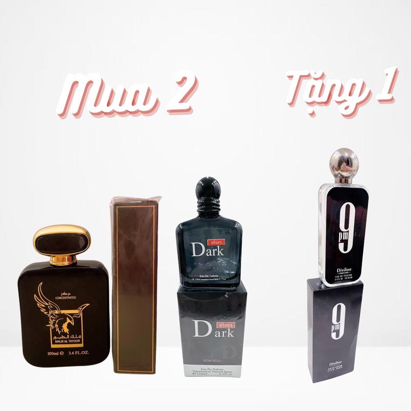 TT9 - COMBO NAM MUA 2 TẶNG 1 - SANG TRỌNG QUÝ PHÁI - NƯỚC HOA NAM [ 1 ĐẠI BÀNG NAM + 1 DARK ĐEN 110ML ] + TẶNG 1 NƯỚC HOAA DI VI LOO ĐEN PMM 100ML