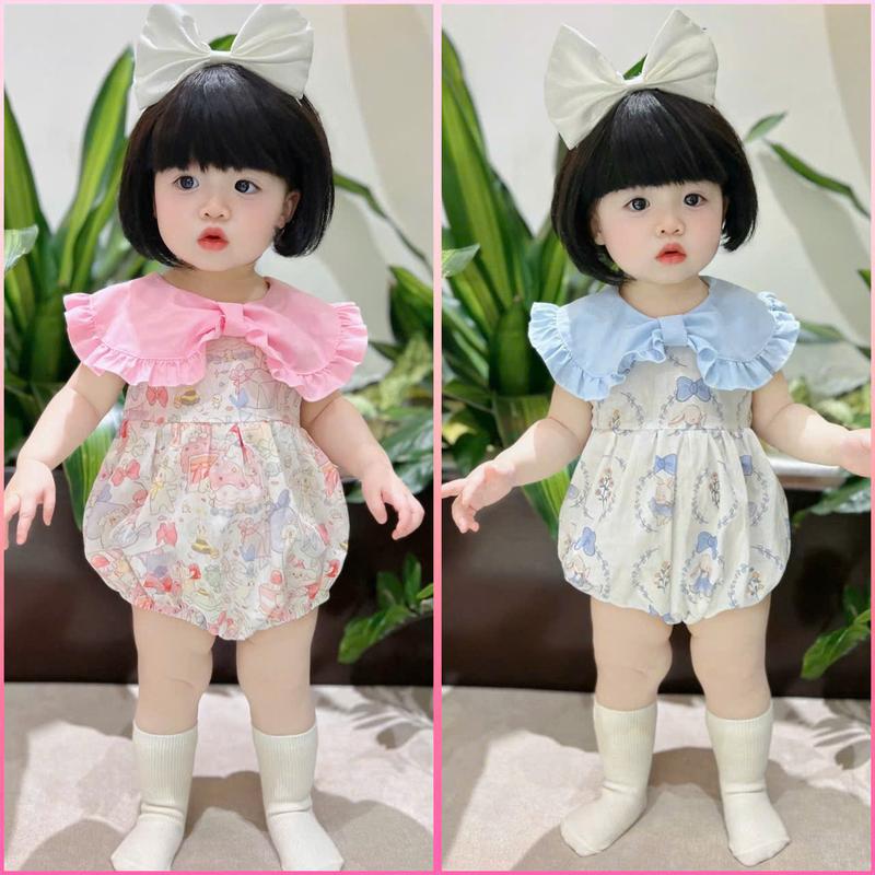 Body Cổ Nơ @ Màu Hồng Xanh Cho Bé Gái 3-11 Kg Body Đầy Tháng Thôi Nôi