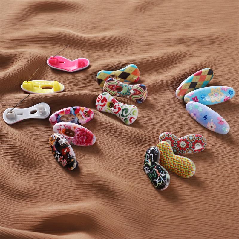 Product Introduction of 3pcs/Set Fashion Printed Bandana Needle Heart Oval Pin Scarf Fixed Buckle Anti Shedding Safety Pin Gift for Girlfriend Love Bow Safety Hijab Pins Accessories 24
