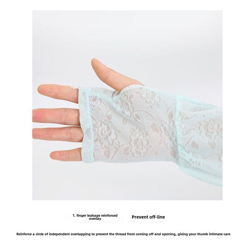 Product Introduction of Lace sunscreen ice sleeves Thin driving sunscreen Loose cool sleeves Women's ice silk sleeves Summer breathable 5