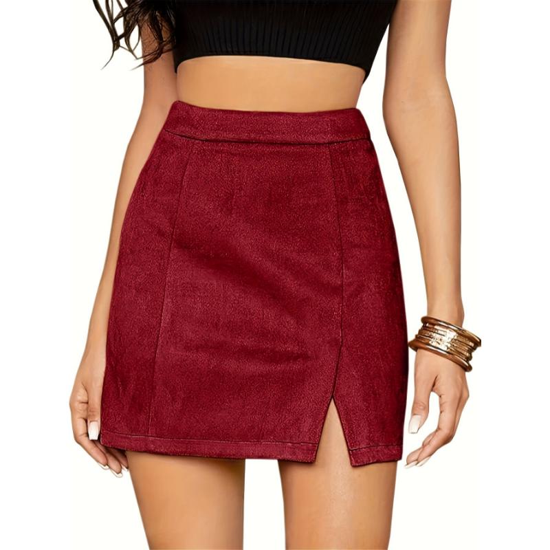 Faux suede womens skirt best sale