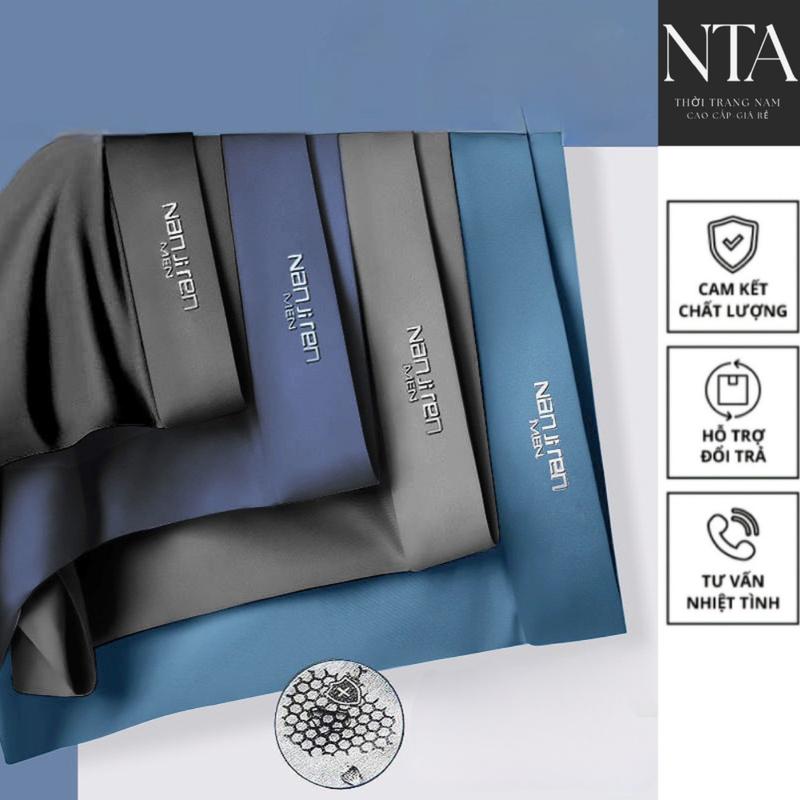 Hộp 4 Quần Sịp Nam Boxer Vải Lụa Lạnh Cao Cấp (Che tên sản phẩm) Menswear Quần Boxer Quần Lót Nhung Thun