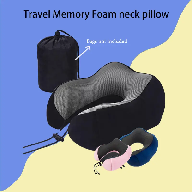 Cycle&Cycle U Type Travel Pillow Magnetic Fabric Memory Cotton Neck Pillow Suitable For Office Travel Sleep Rest Inflatable Portable Sleep Neck Pillow